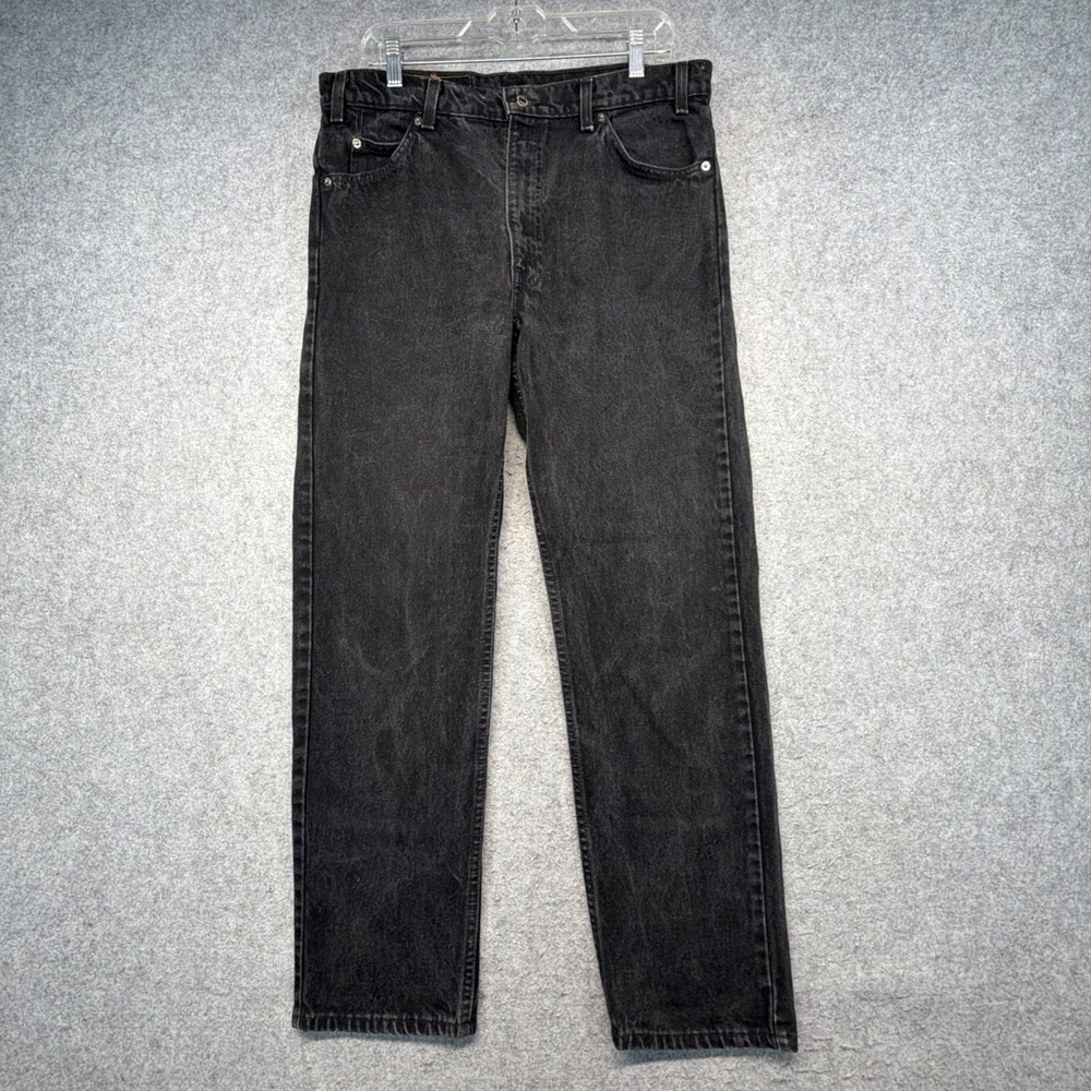 Vintage Levi's 505 Black Jeans Orange Tab 36x30 (Fits 34x30) Made In USA 1996
